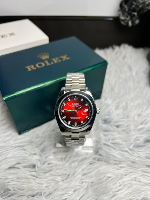 Rolex Datejust Automatic Two-Tone In Red Dial