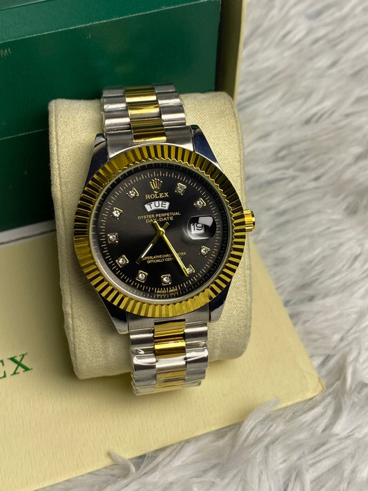 Rolex Day And Date In Black Dial