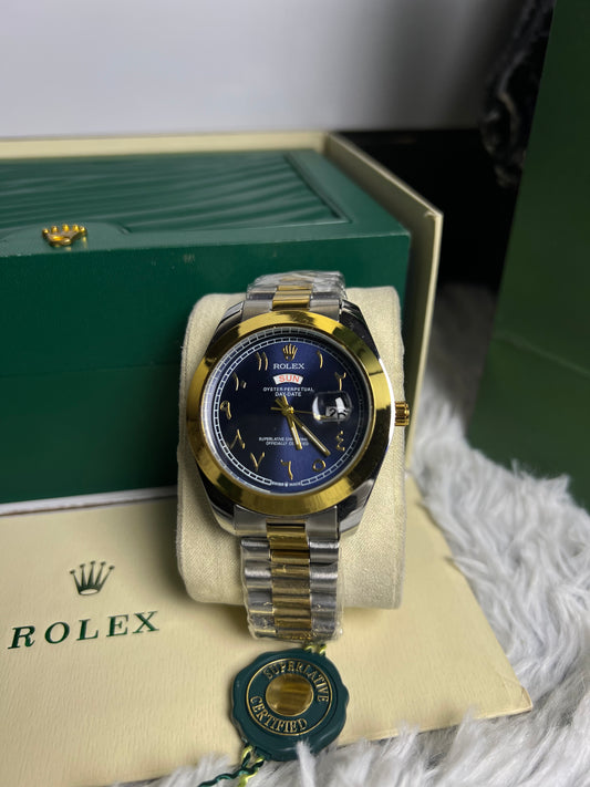 Rolex Date And Date In Blue Arabic Dial