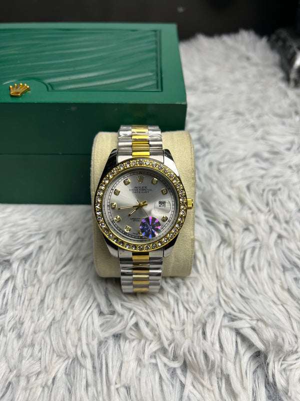 Rolex Stone In White Dial