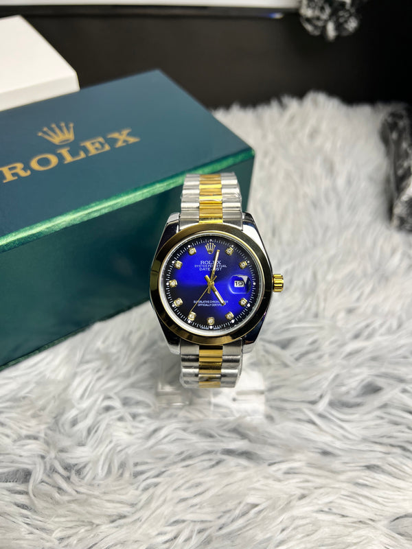 Rolex Datejust Automatic Two-Tone Blue Dial Diamond Markers
