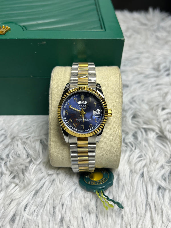 Rolex Day And Date In Blue Dial (Women)