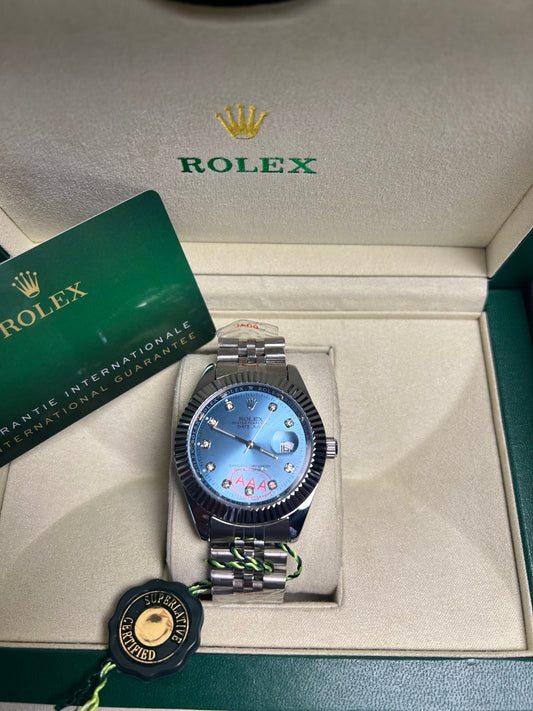 Rolex Silver Chain In Tiffany Dial