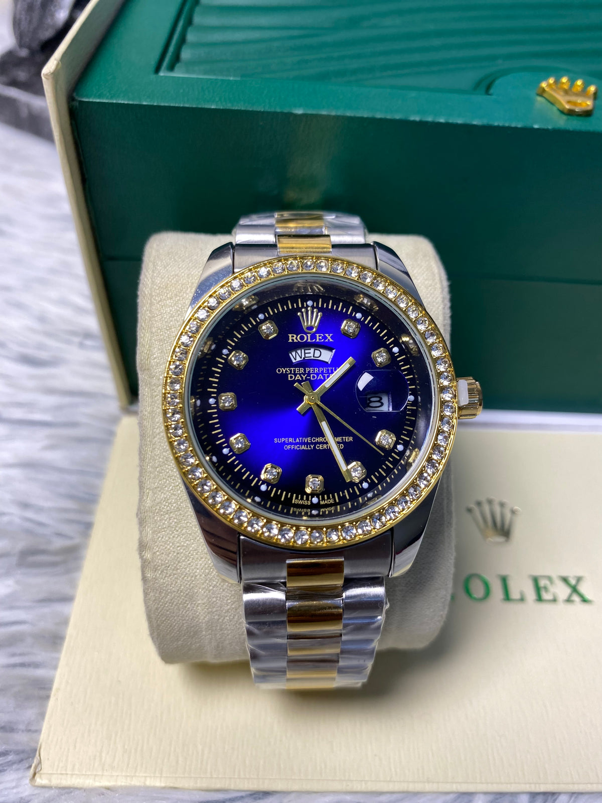 Rolex Stone In Blue Dial