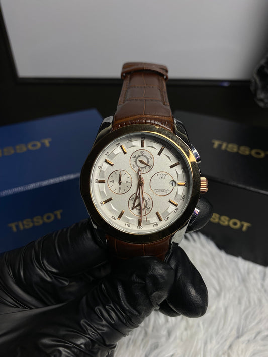 Tissot Chronographs Working In Dark Brown