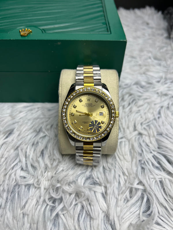 Rolex Stone In Gold Dial