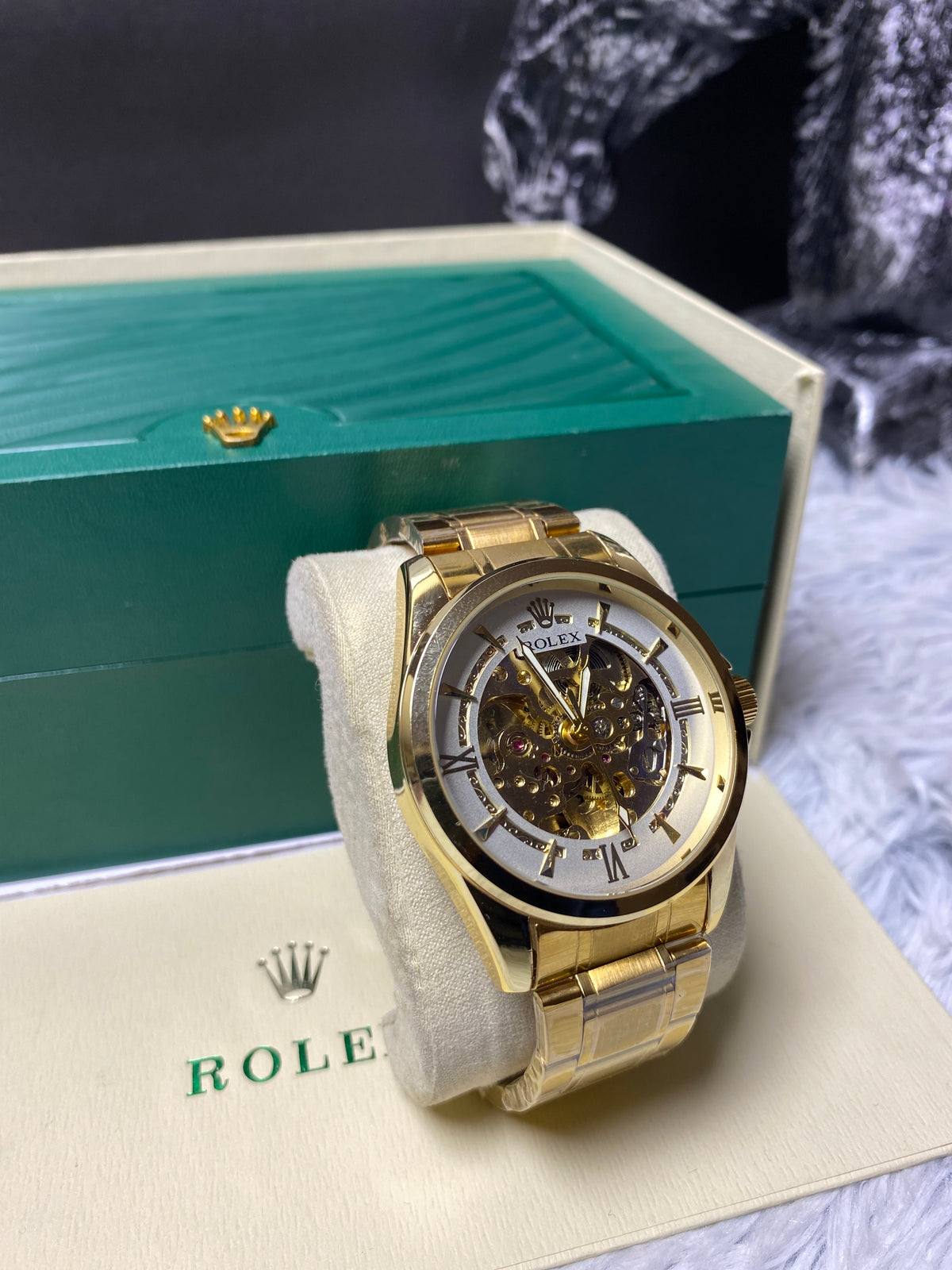 Rolex Gold In White Dial