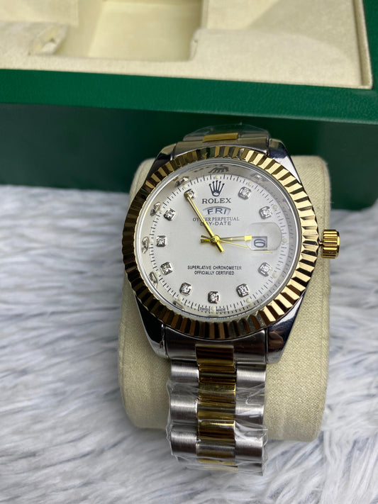 Rolex Day,Date Adjustment White Dial